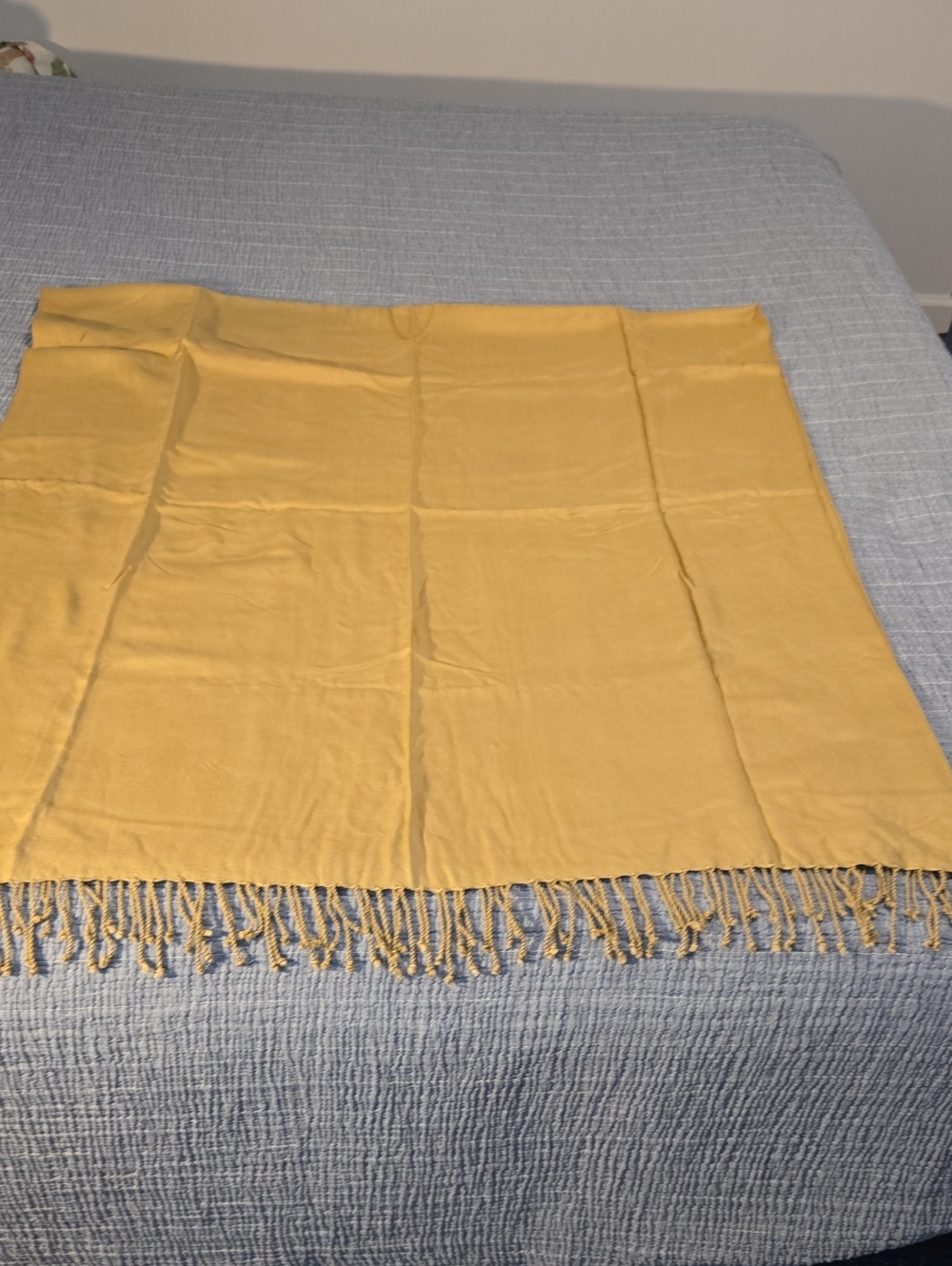 Vintage Camel Fringed Scarf / Wrap